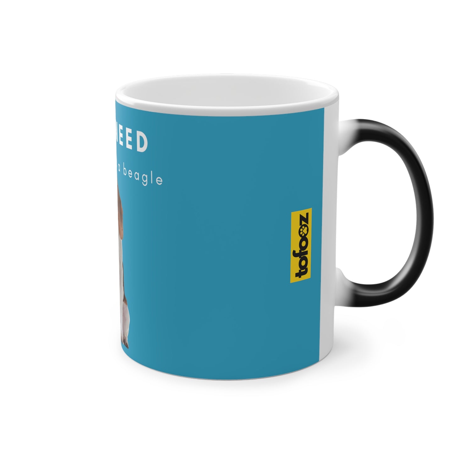 All I Need Is Coffee And A Beagle Magic Mug, 325ml - Turquoise