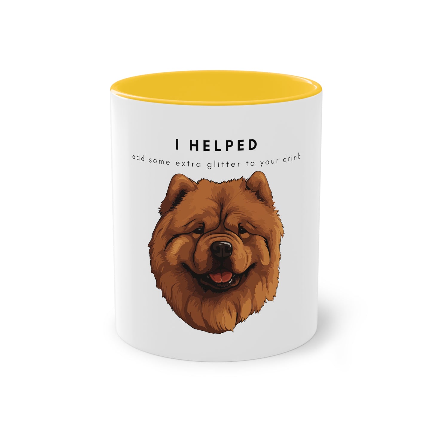 I Helped Add Glitter Chow Chow Two-Tone Coffee Mug, 325ml - White