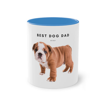 Best Dog Dad Ever English Bulldog Two-Tone Coffee Mug, 325ml - White