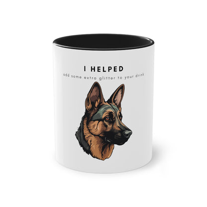 I Helped Add Glitter German Shepherd Two-Tone Coffee Mug, 325ml - White