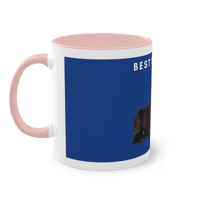 Best Dog Dad Black Lab Two-Tone Coffee Mug, 325ml - Blue