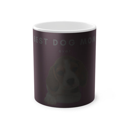 Best Dog Mom Beagle Magic Mug, 325ml - Pink