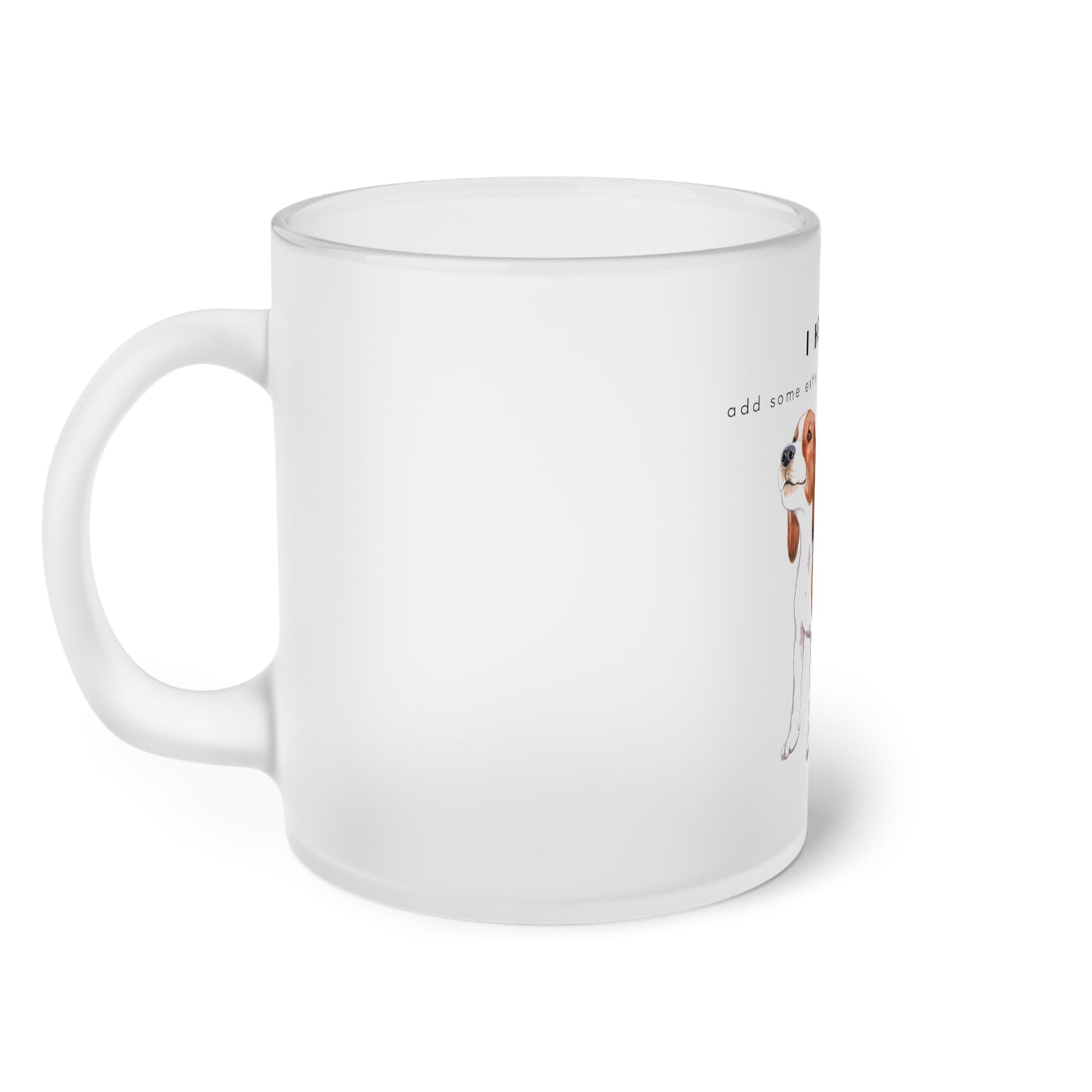 I Helped Add Glitter Beagle - Frosted Glass Mug, 325ml