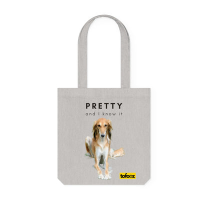 Pretty And I Know It Borzoi Woven Tote Bag