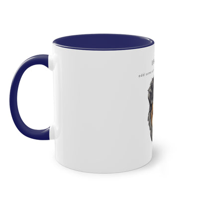 I Helped Add Aussome Glitter Blue Merle Aussie Two-Tone Coffee Mug, 325ml - White