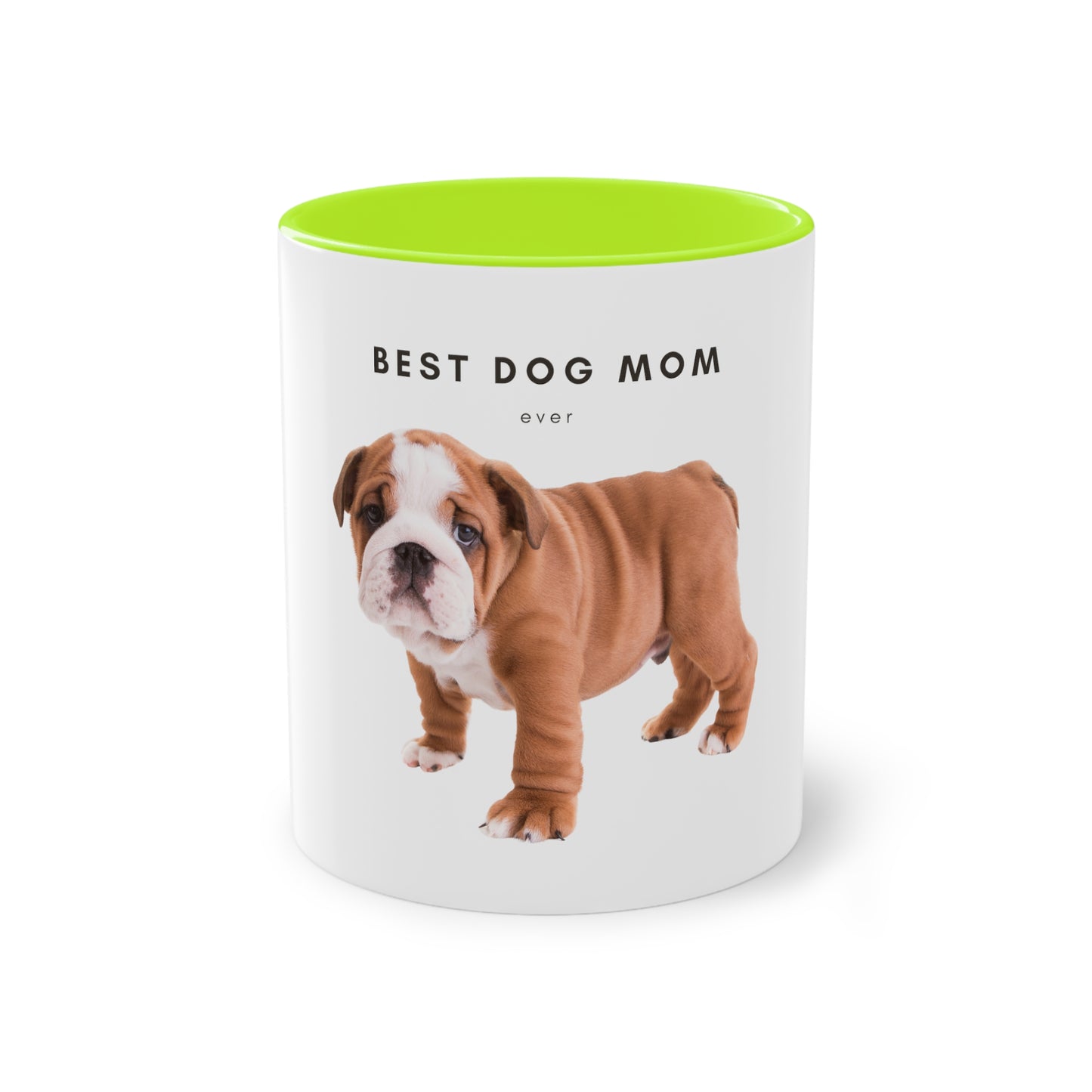 Best Dog Mom Ever English Bulldog Two-Tone Coffee Mug, 325ml - White