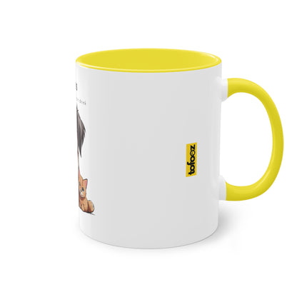 Guess Whose Hair Cats and Dog Two-Tone Coffee Mug, 325ml - White