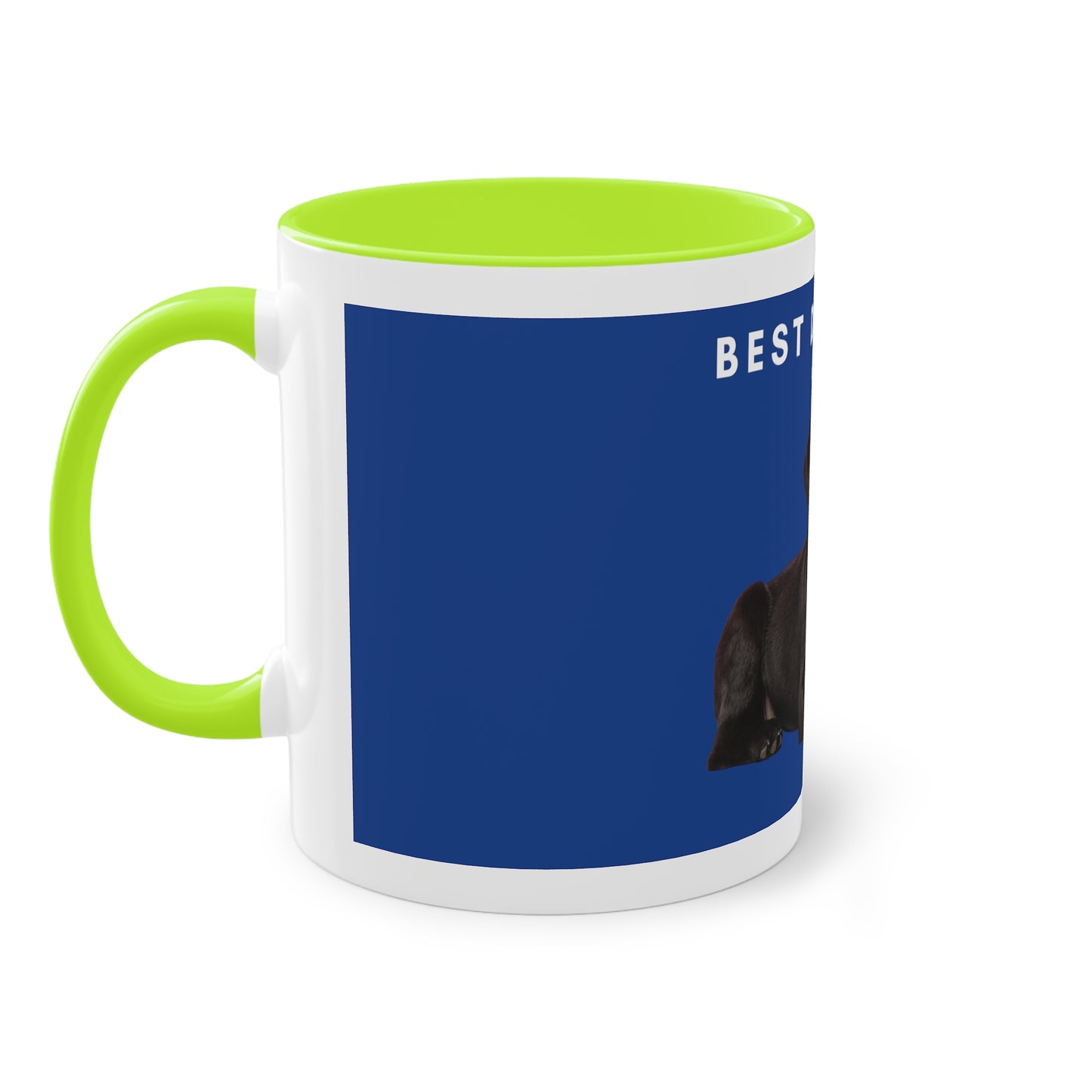 Best Dog Dad Black Lab Two-Tone Coffee Mug, 325ml - Blue