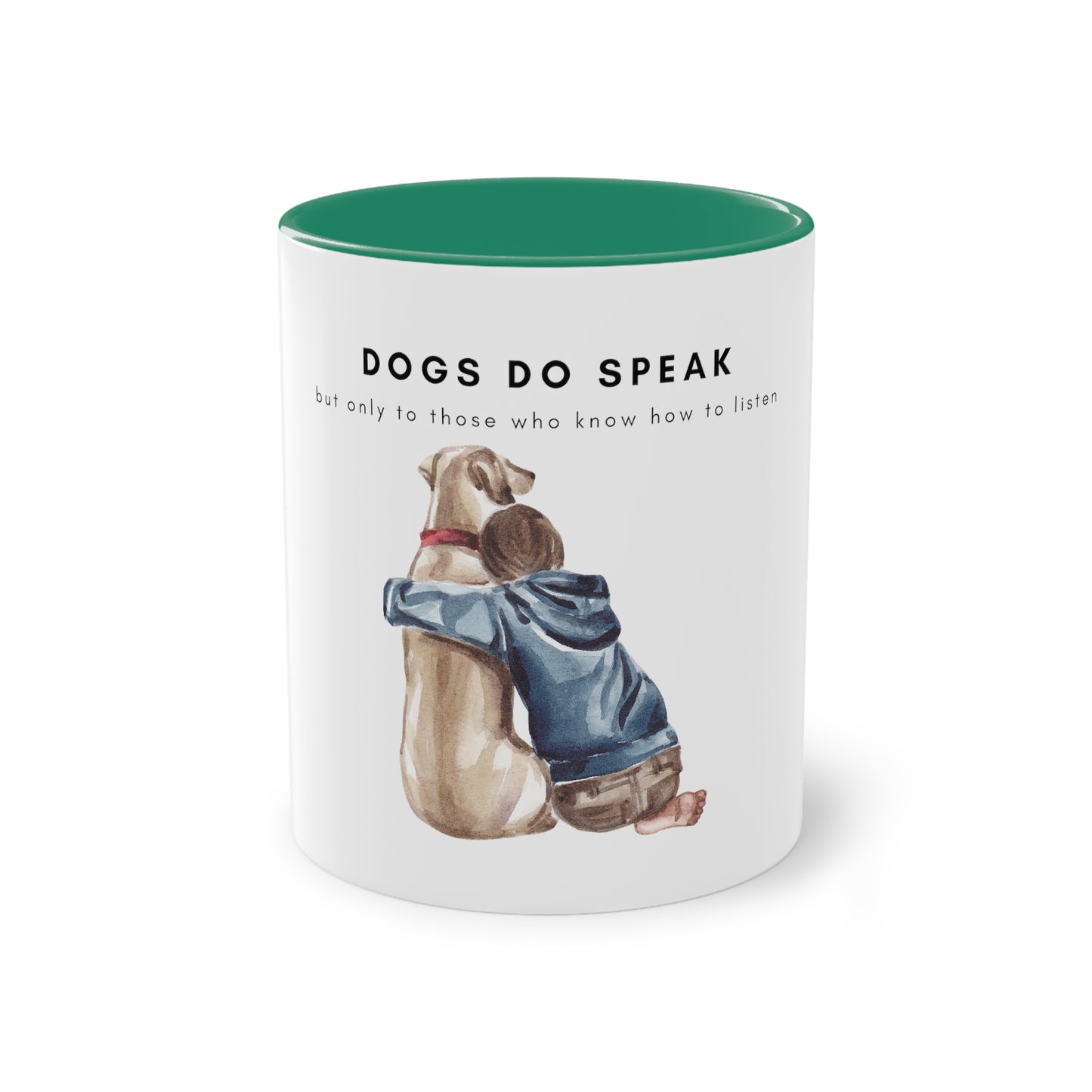 Dogs Do Speak Two-Tone Coffee Mug, 325ml - White