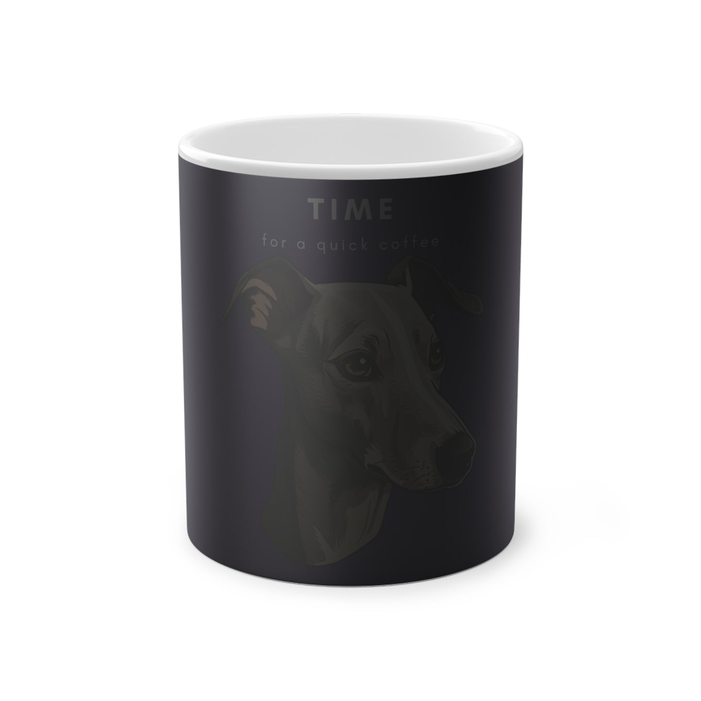 Time For A Quick Coffee Italian Greyhound Magic Mug, 325ml - Purple