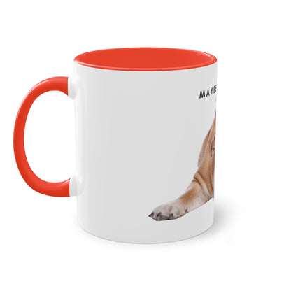 Maybe After Coffee Bulldog Two-Tone Coffee Mug, 325ml - White