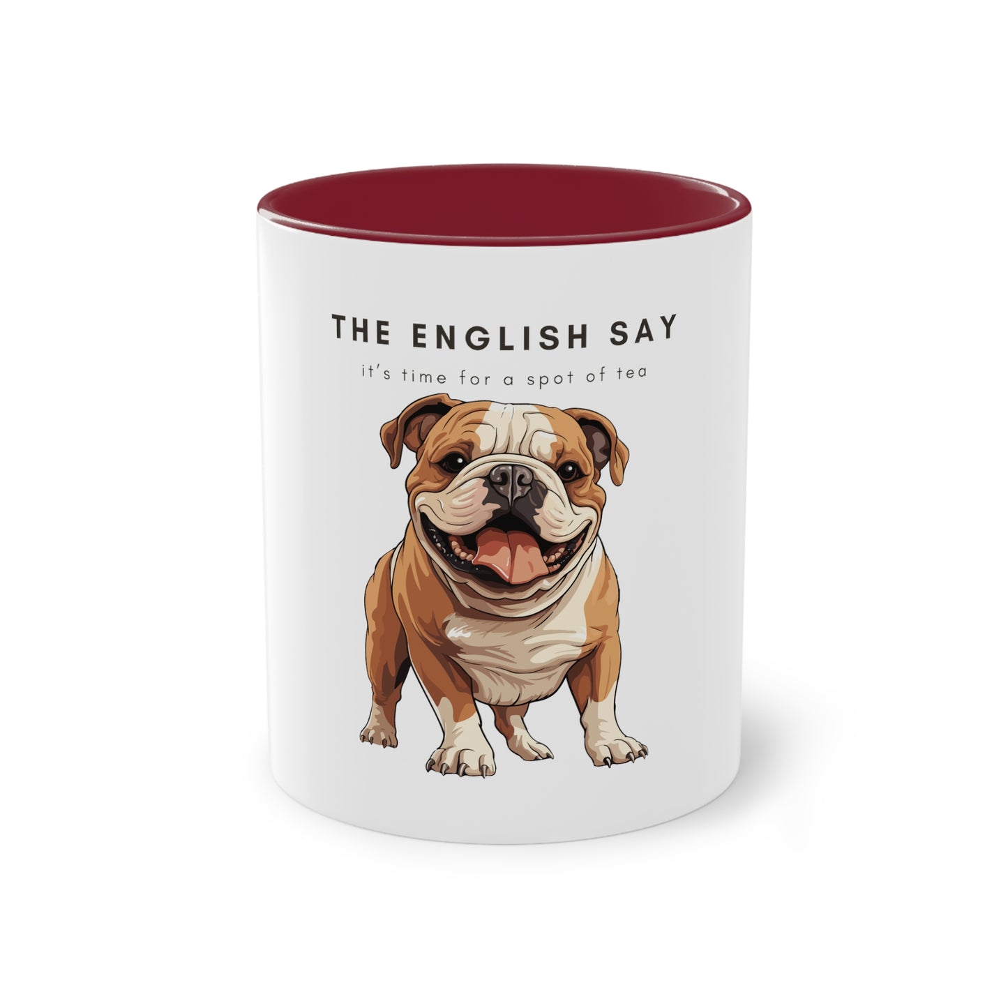 The English Say Tea Bulldog Two-Tone Coffee Mug, 325ml - White