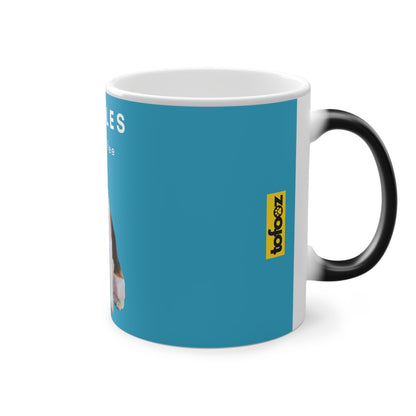 Beagle And Coffee Magic Mug, 325ml - Turquoise