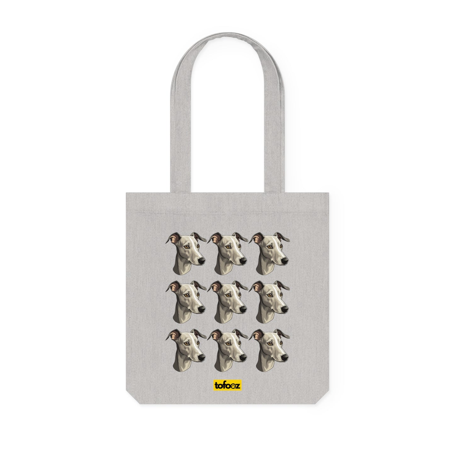 Greyhound Head Print Woven Tote Bag