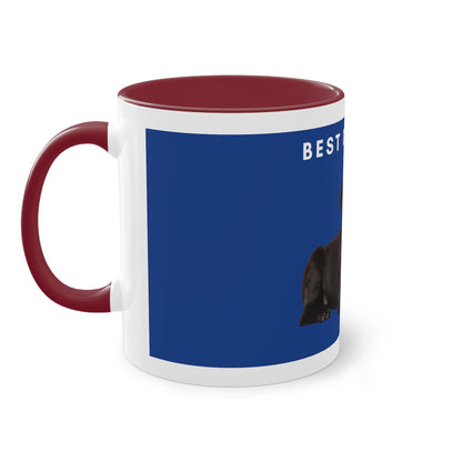 Best Dog Dad Black Lab Two-Tone Coffee Mug, 325ml - Blue