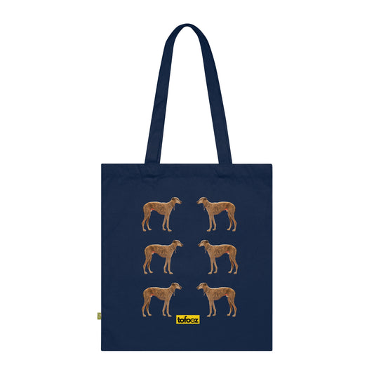 Galgo Brindle Print Organic Cotton Tote Bag