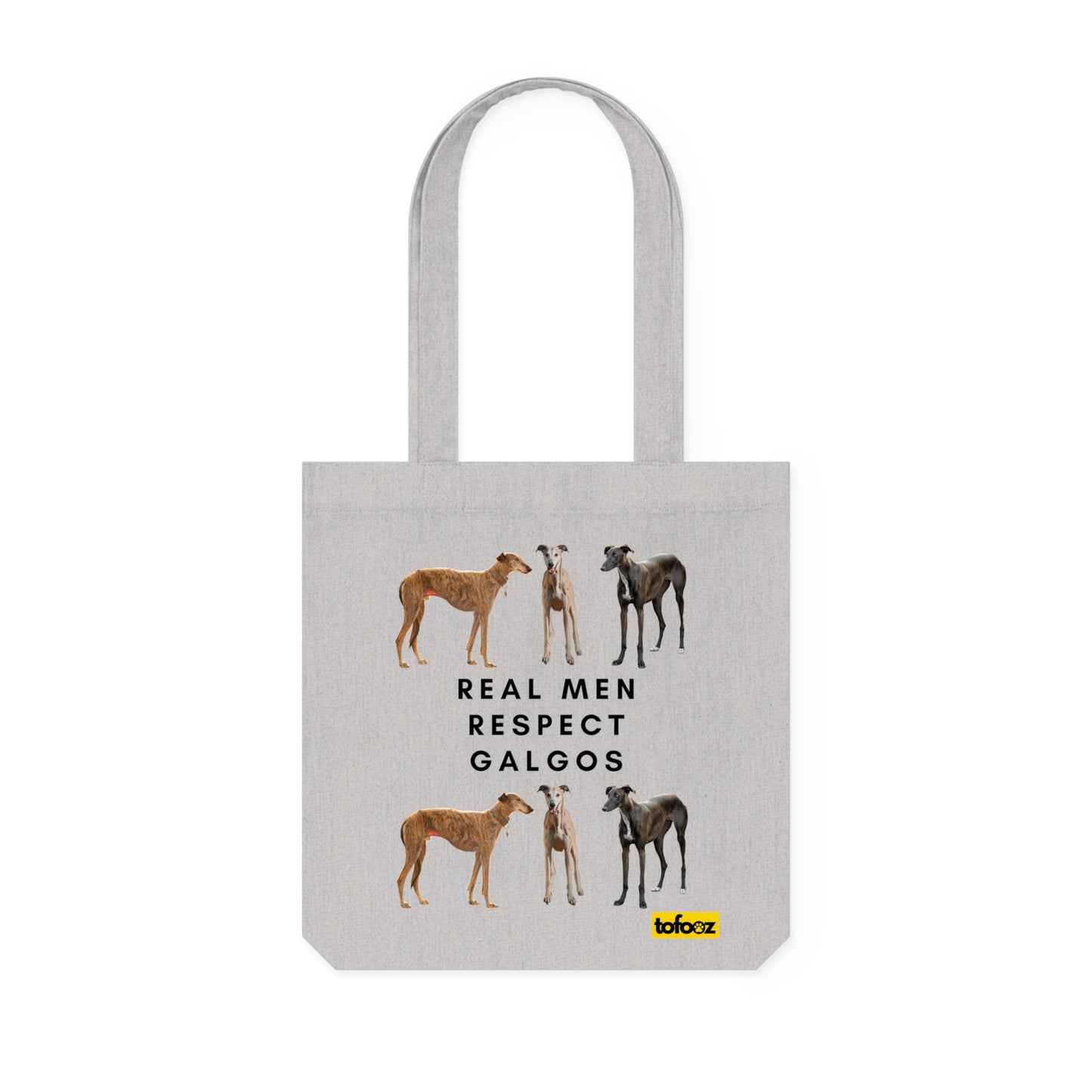 Real Men Respect Galgos Mixed Print Woven Tote Bag