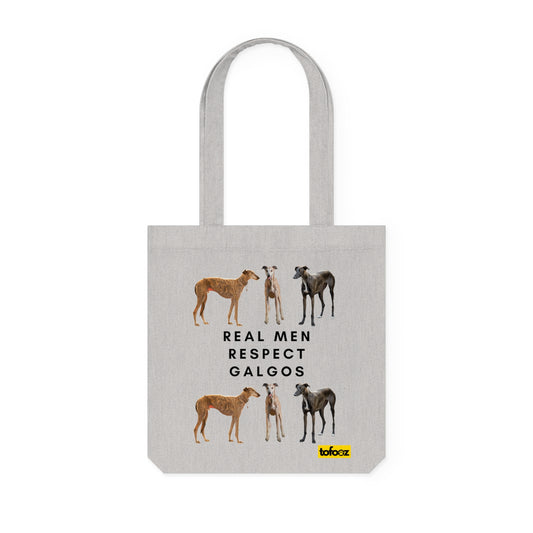 Real Men Respect Galgos Mixed Print Woven Tote Bag