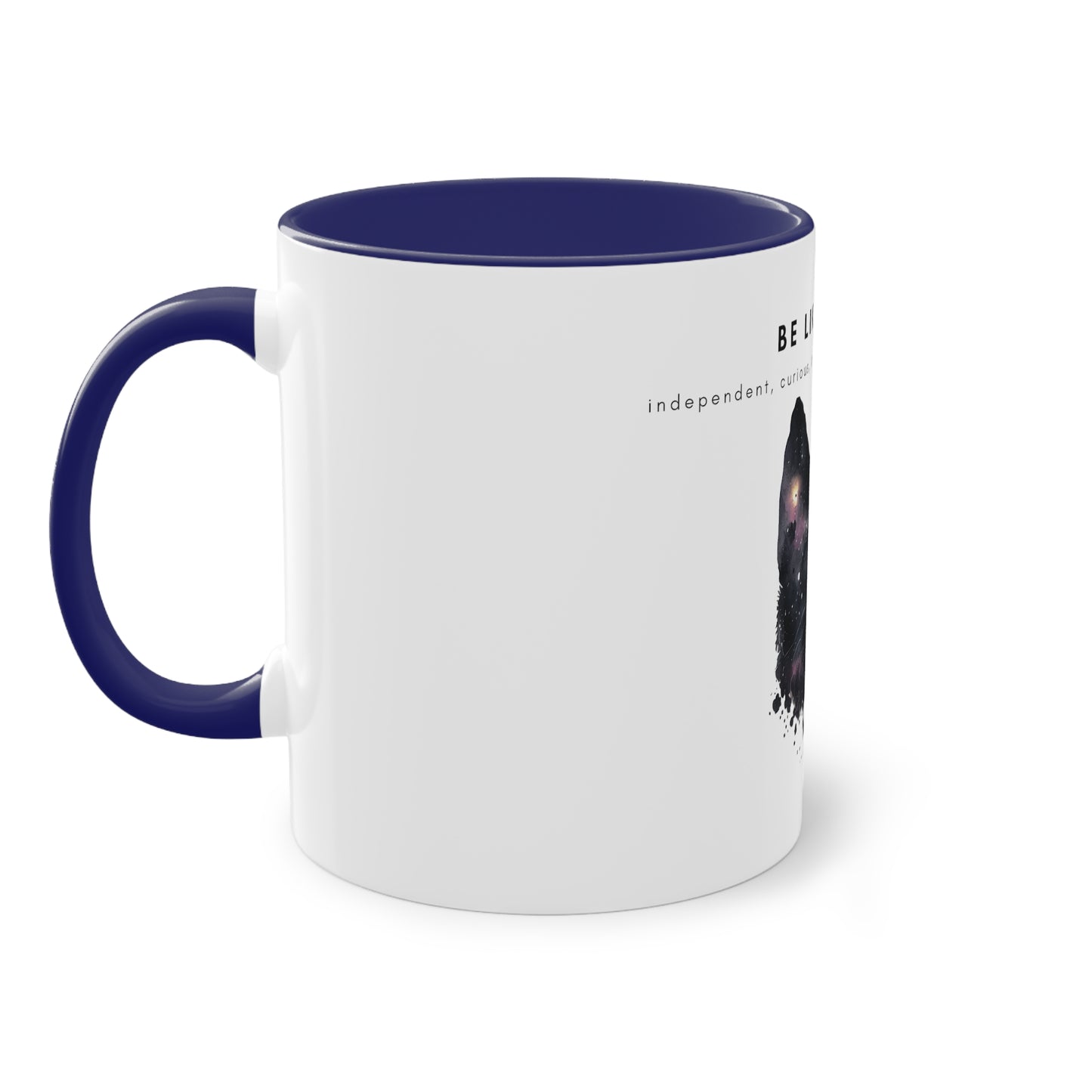 Be Like A Cat Two-Tone Coffee Mug, 325ml - White