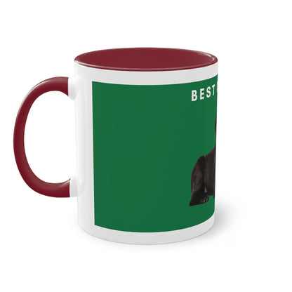 Best Dog Dad Black Lab Two-Tone Coffee Mug, 325ml - Green