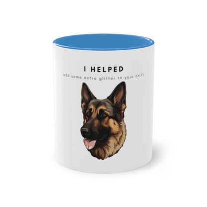 I Helped Add Glitter German Shepherd Two-Tone Coffee Mug, 325ml - White