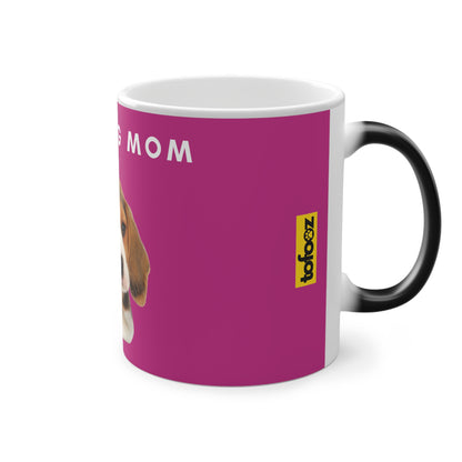 Best Dog Mom Beagle Magic Mug, 325ml - Pink