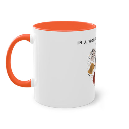 In A World Full Of People Dog Two-Tone Coffee Mug, 325ml - White