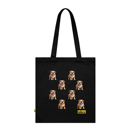 English Bulldog Print Organic Cotton Tote Bag