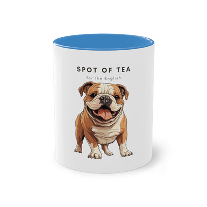 Spot Of Tea For The English Bulldog Two-Tone Coffee Mug, 325ml - White