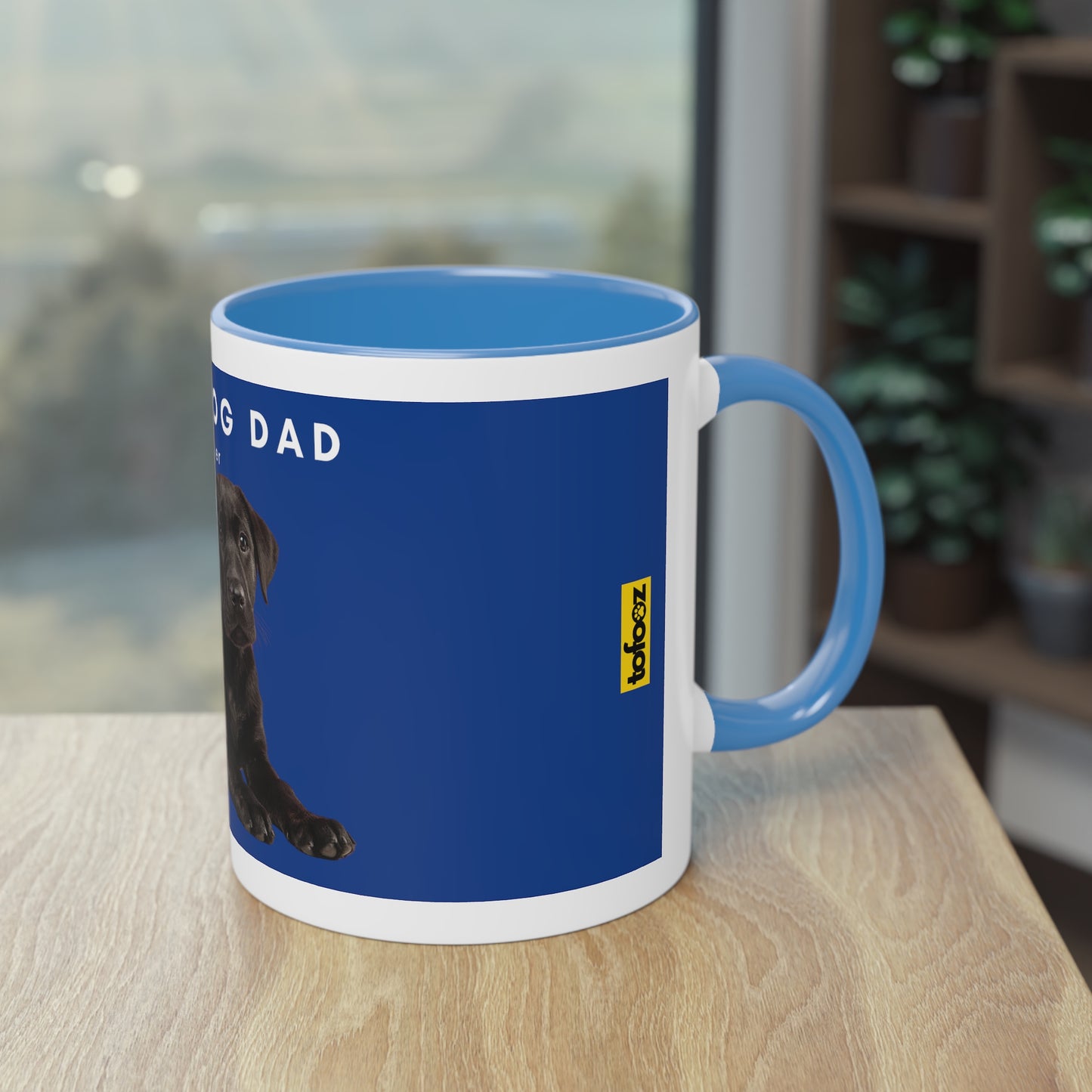 Best Dog Dad Black Lab Two-Tone Coffee Mug, 325ml - Blue