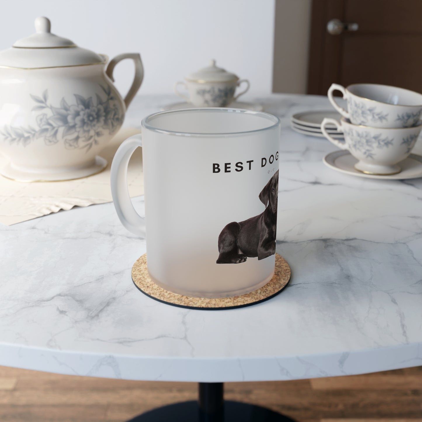 Best Dog Mom Black Lab - Frosted Glass Mug, 325ml