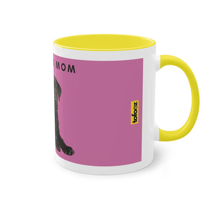 Best Dog Mom Black Lab Two-Tone Coffee Mug, 325ml - Pink