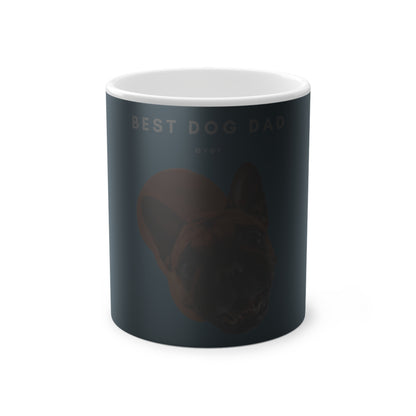 Best Dog Dad Ever Brown French Bulldog Magic Mug, 325ml - Turquoise