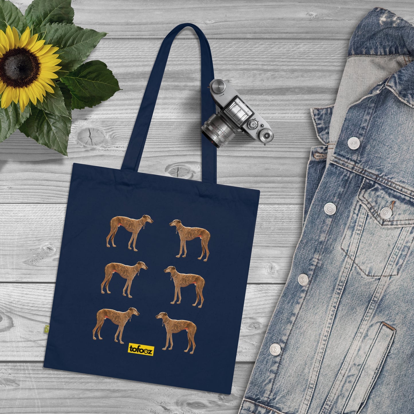 Galgo Brindle Print Organic Cotton Tote Bag