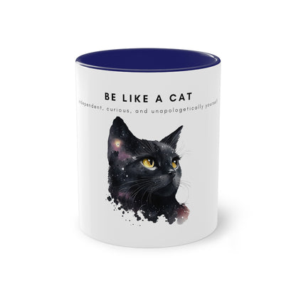 Be Like A Cat Two-Tone Coffee Mug, 325ml - White