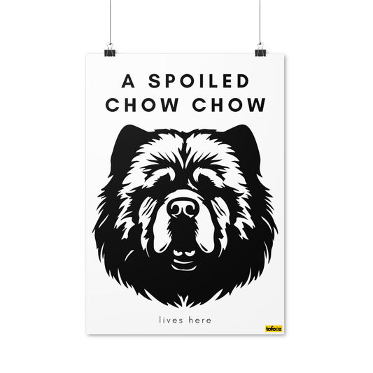 A Spoiled Chow Chow Lives Here Poster - Various Sizes