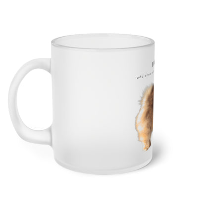 I Helped Add Glitter Tan Pomeranian - Frosted Glass Mug, 325ml