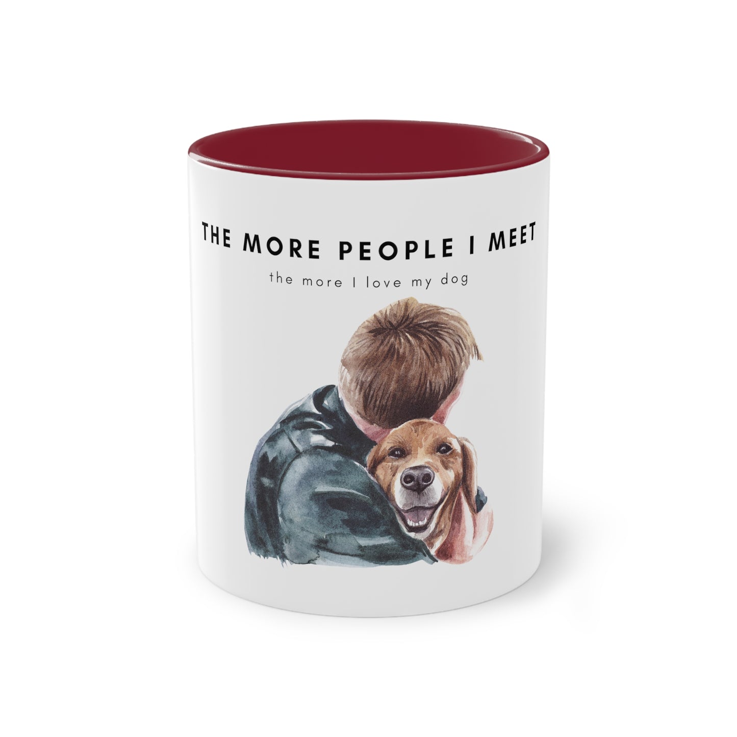 More People I Meet More I Love My Dog (M) Two-Tone Coffee Mug, 325ml - White