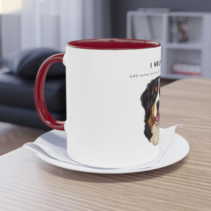 I Helped Add Glitter Bernese Mountain Dog Two-Tone Coffee Mug, 325ml - White