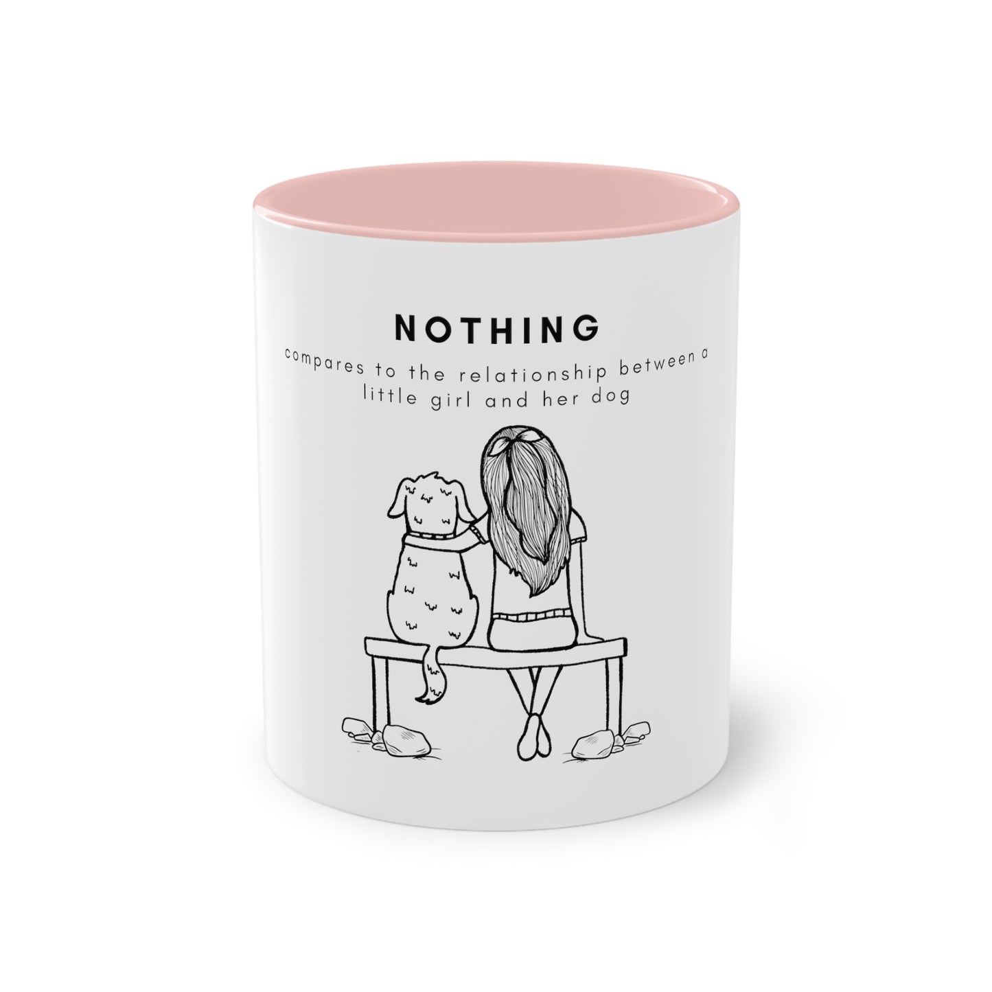 Nothing Compares Little Girl And Dog Two-Tone Coffee Mug, 325ml - White