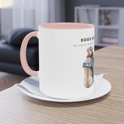 Dogs Do Speak Two-Tone Coffee Mug, 325ml - White