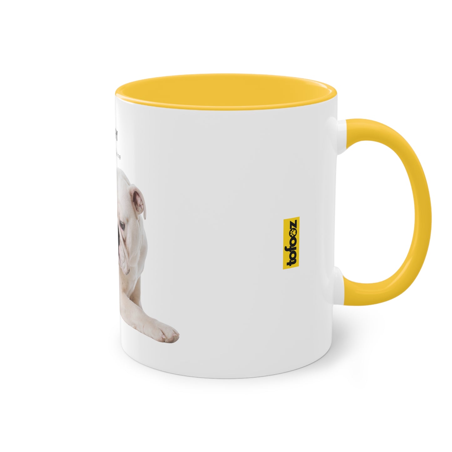 Hurry I Need Caffeine English Bulldog Two-Tone Coffee Mug, 325ml - White