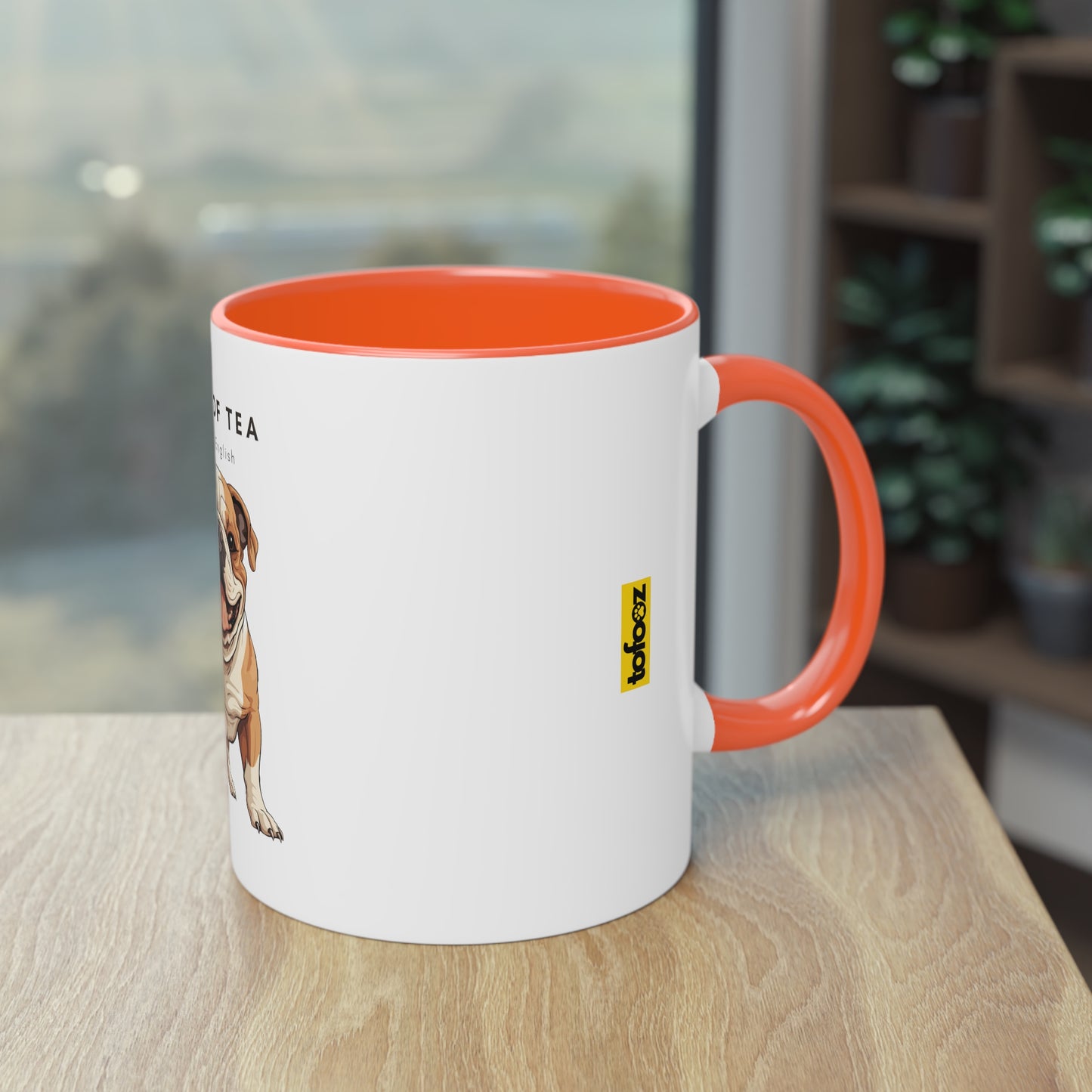 Spot Of Tea For The English Bulldog Two-Tone Coffee Mug, 325ml - White