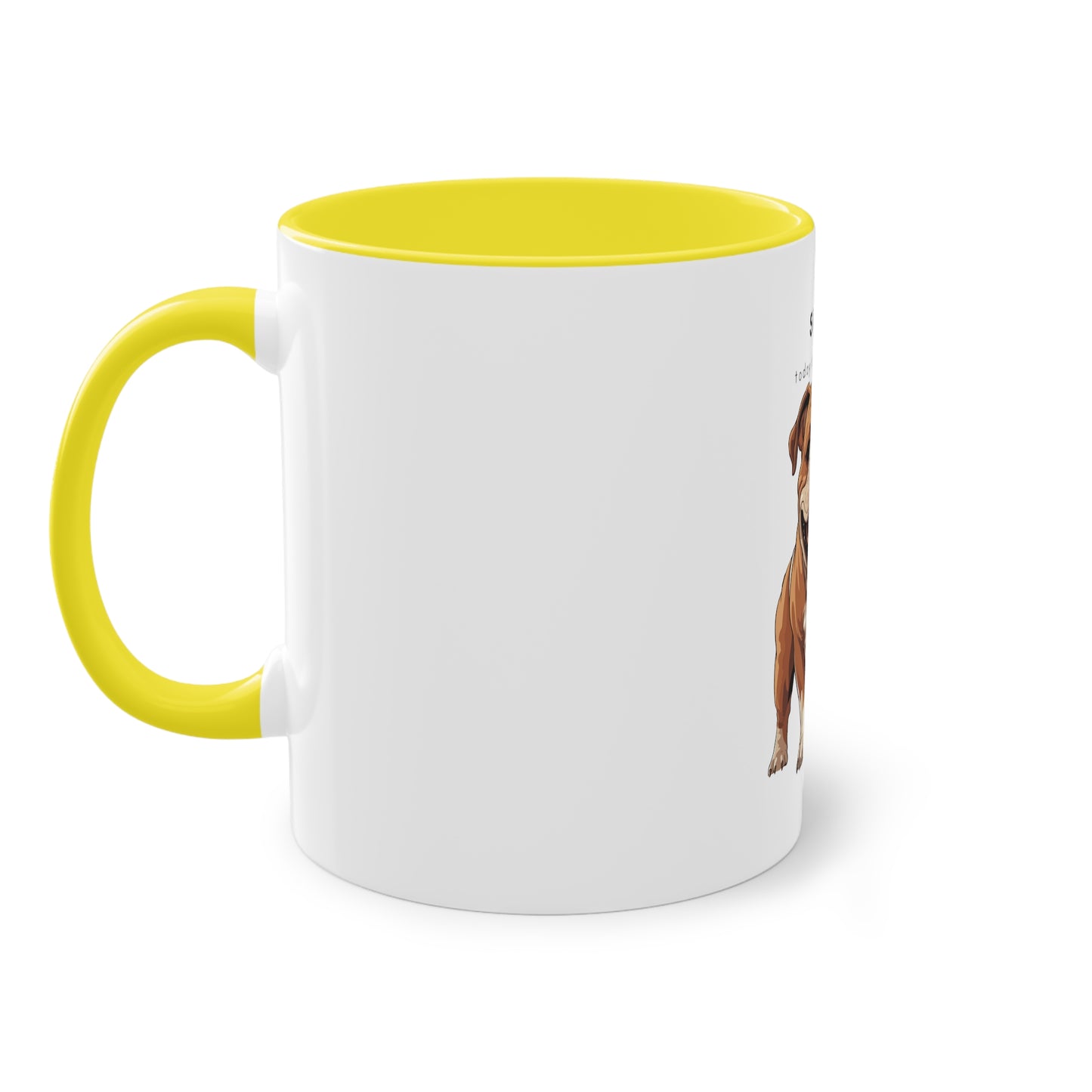 Smile Good Day English Bulldog Two-Tone Coffee Mug, 325ml - White