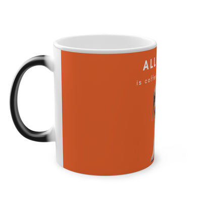 All I Need Is Coffee And A Beagle Magic Mug, 325ml - Orange