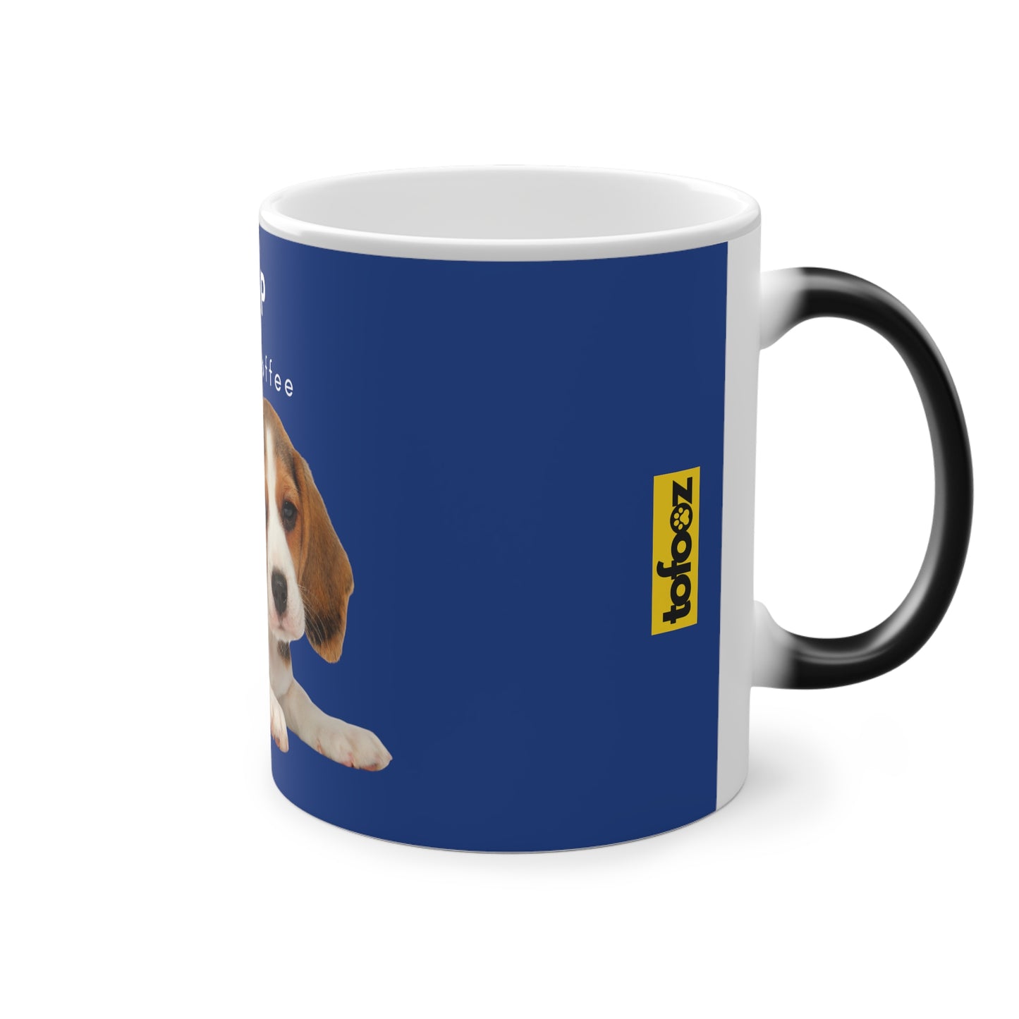 Yup I Need Coffee Beagle Magic Mug, 325ml - Dark Blue