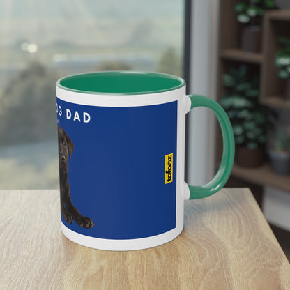 Best Dog Dad Black Lab Two-Tone Coffee Mug, 325ml - Blue