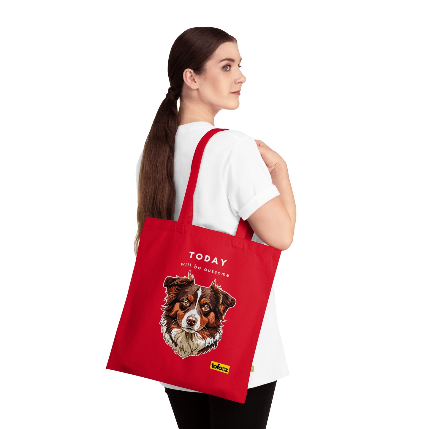 Today Will Be Aussome Red Tri Aussie - Organic Cotton Tote Bag