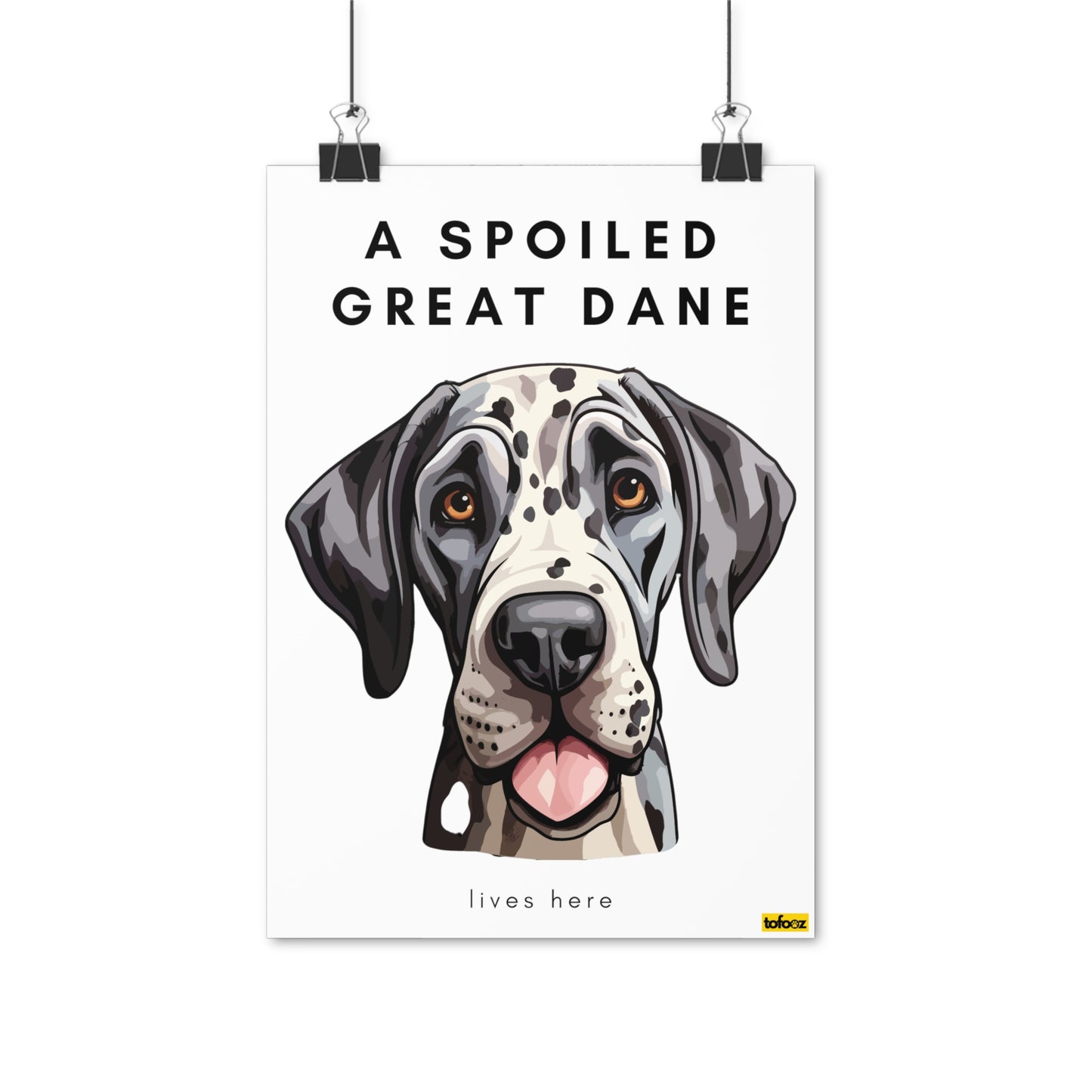 A Spoiled Great Dane Lives Here Graphic Poster - Various Sizes