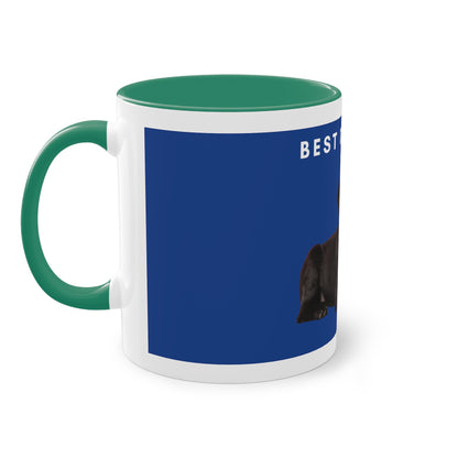 Best Dog Dad Black Lab Two-Tone Coffee Mug, 325ml - Blue